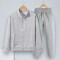 艾顿校儿童初高中小学生春秋浅灰藏青浅蓝棒球服裤子英伦校服套装