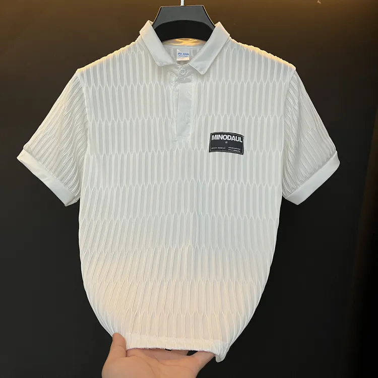 男士百搭POLO衫短袖衬衫潮牌2025夏季新款痞帅潮流冰丝T恤男