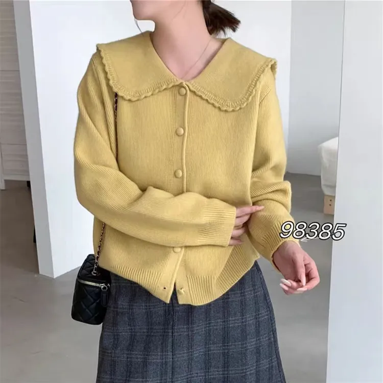 休闲冬季针织娃娃领女毛针织衫时尚针织衫百搭翻领H887