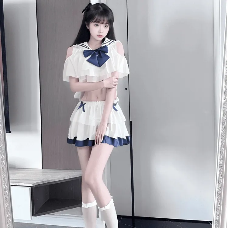 日系性感可爱约会学生装二次元纯欲性感睡衣女款情侣情侣战袍纯欲