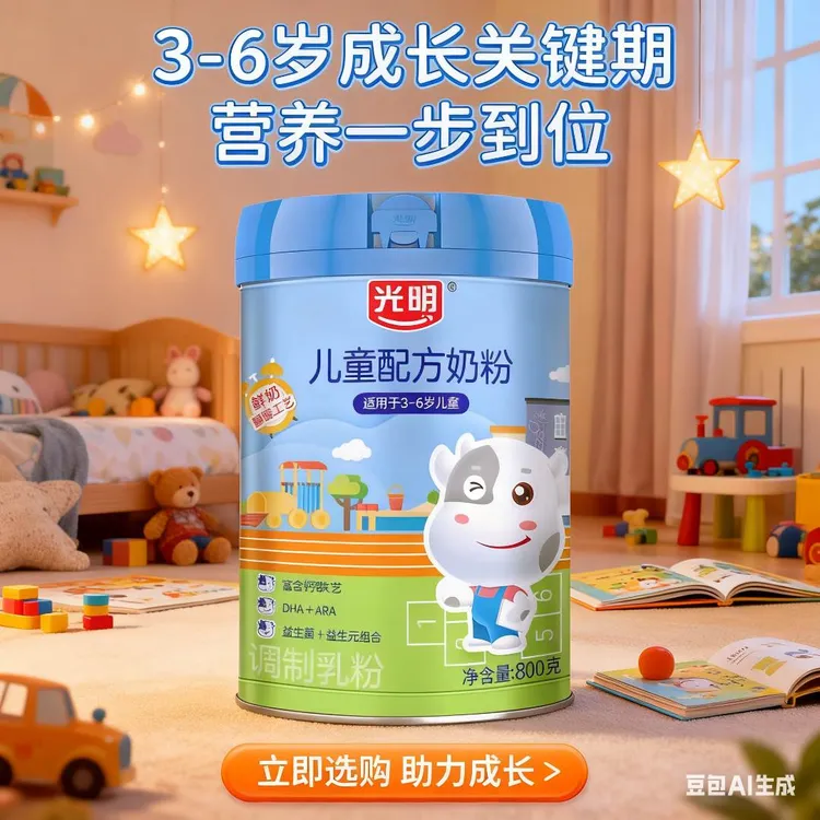 光明儿童成长奶粉3-6岁含益生菌益生元4段儿童配方奶粉800g生牛乳