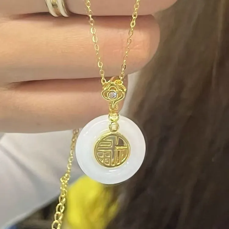 【翻倍】福气平安扣项链摆件饰品女ins风高级简约小众母亲节礼物
