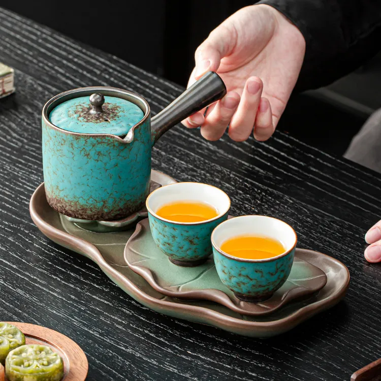 家用中式复古1-2人小型茶具茶盘小套装轻奢高档泡茶器具一壶二杯