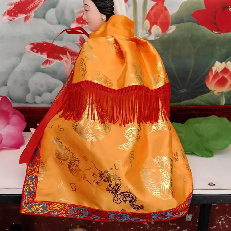 圆龙烫金红色新款披风斗篷披肩披风观音袍佛袍菩萨斗篷手工定制