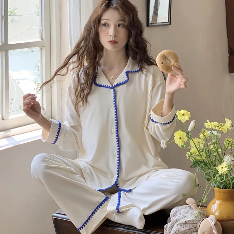 莫代尔月子服夏季薄款产后大码待产孕妇睡衣自带胸垫产妇哺乳喂奶