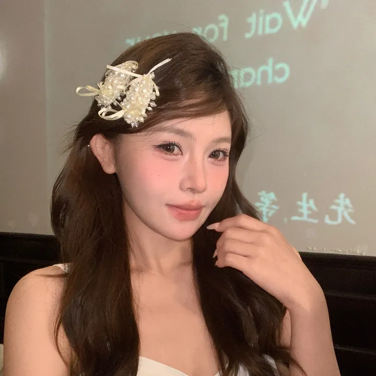 小香风甜美新娘头饰设计感古风法式公主发夹