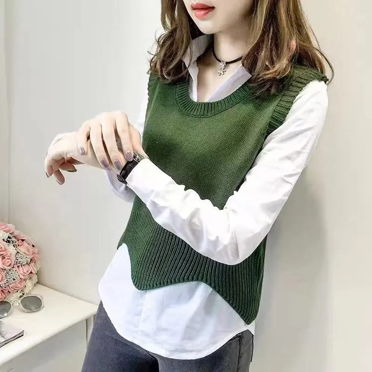 清仓捡漏~专柜外贸修身针织马甲女春季百搭洋气时尚马夹背心上衣