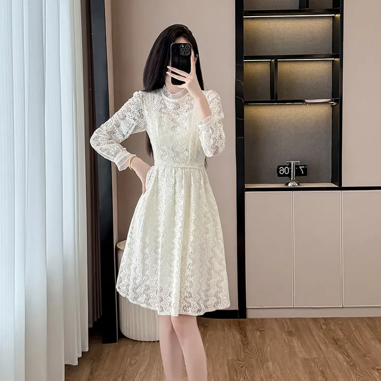 早秋法式小香风连衣裙秋装女2025新款内搭打底裙长袖显瘦漂亮裙子