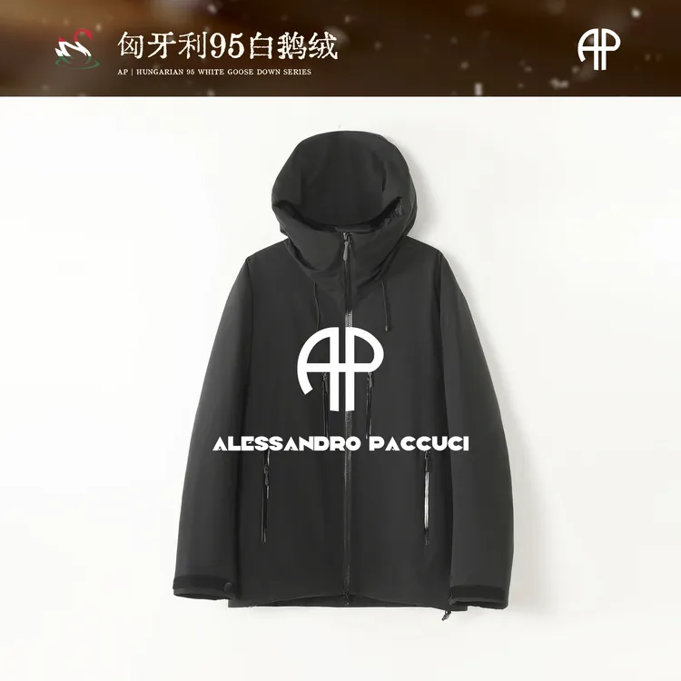 AP洛哥54186WT【冬季拓野】匈牙利进口95白鹅绒连帽户外冲锋羽绒服