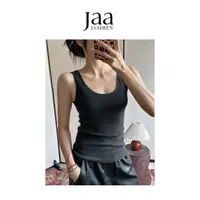 『JAABEEN』25AW秋冬细坑条纹针织背心上衣U领弹力小众 25CS0220