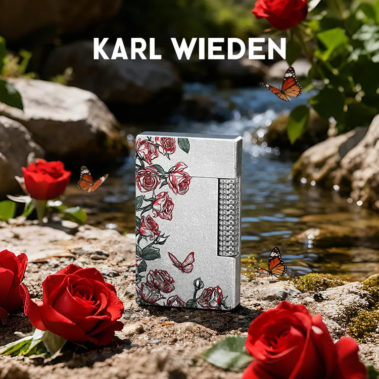 古银浮雕玫瑰卡尔威登-高档礼盒套装送男士朗声黄铜刚声火机