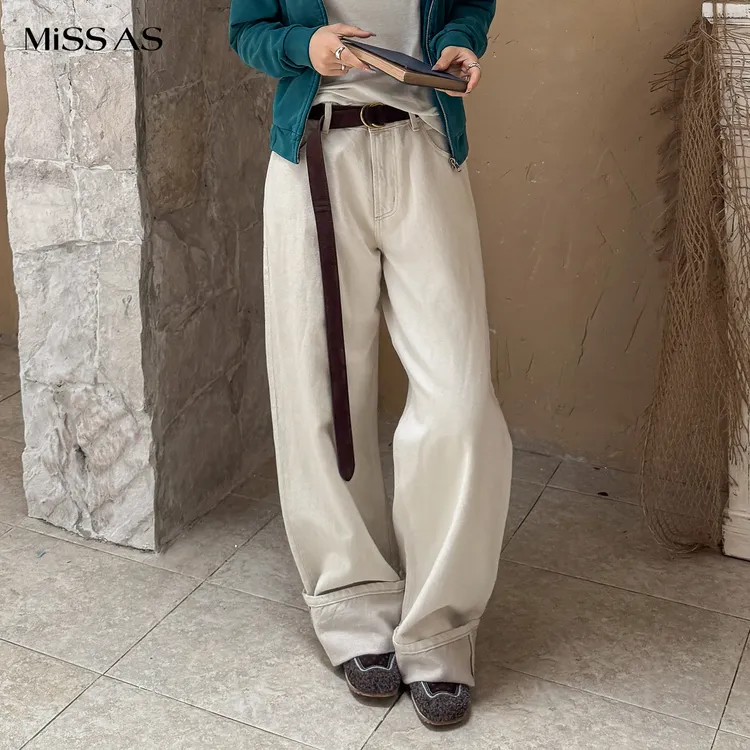 【DUIDAO对倒】白色简约百搭水洗宽松廓形牛仔裤25秋冬MISSAS买手店