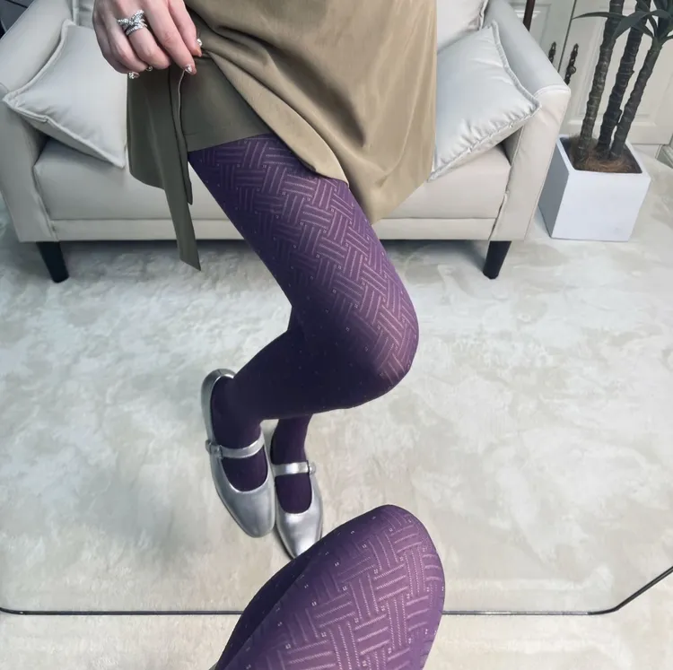 春夏秋天鹅绒波浪提花高级轻奢打底连裤袜百搭设计网红jk显瘦防勾