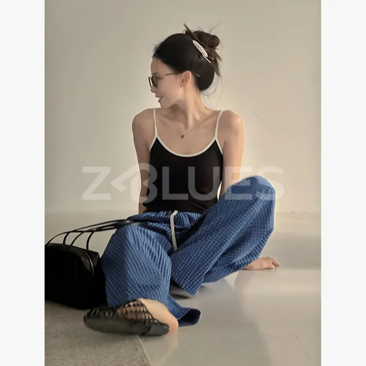 Z.blues【撞色经典】撞色肩带贴身带胸垫小吊带内搭背心YZQSH8901