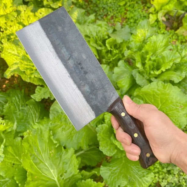 手工锻打复合夹钢深度淬火切菜刀刀具肉片刀斩切两用刀家用锋利