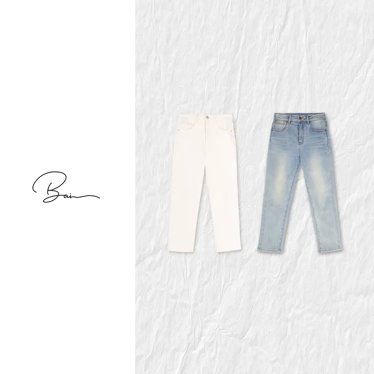 TXB “法棍裤”棉质经典复古水洗软糯加绒微弹显瘦牛仔裤XB-7927