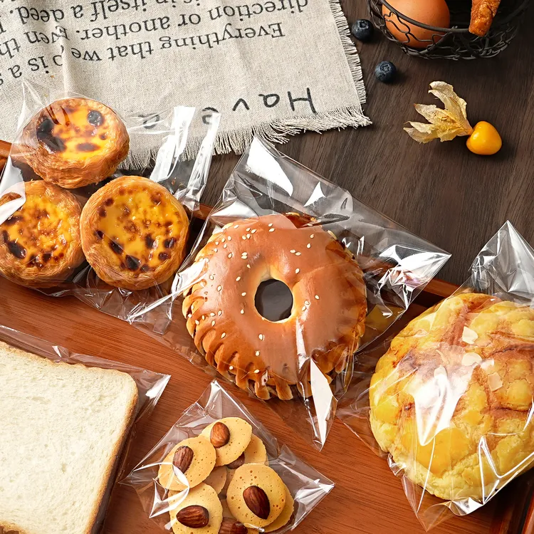 吐司面包包装袋甜甜圈饼干自封袋一次性贝果透明自粘食品打包烘焙