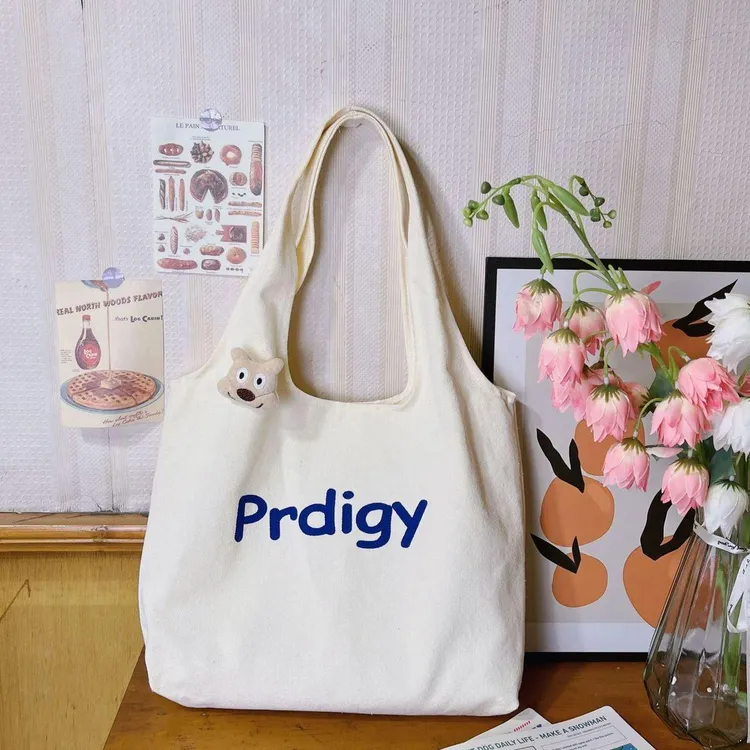 大容量女大学生上课高颜值帆布包通勤电脑手提袋购物小众书包新款