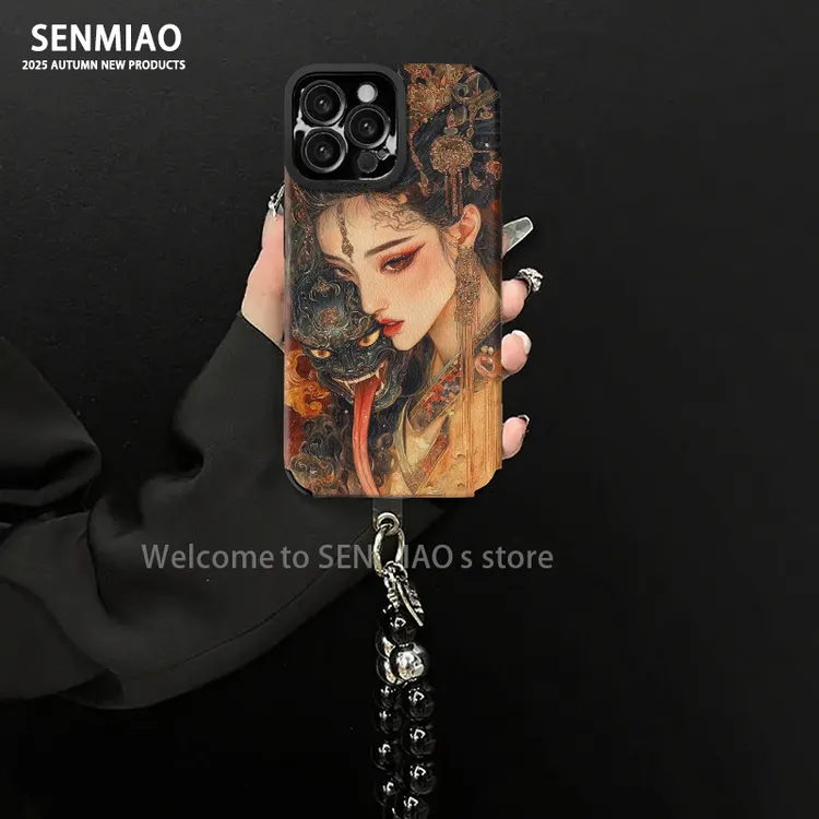 适用【苹果/oppo/华为/vivo/小米】扎基拉姆小羊皮防摔手机壳女款