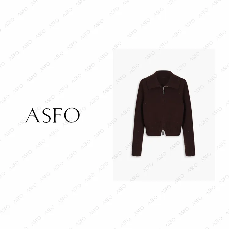 【AS点子衫】25新彩点老钱风大翻领罗纹休闲开衫AS25QKS04150