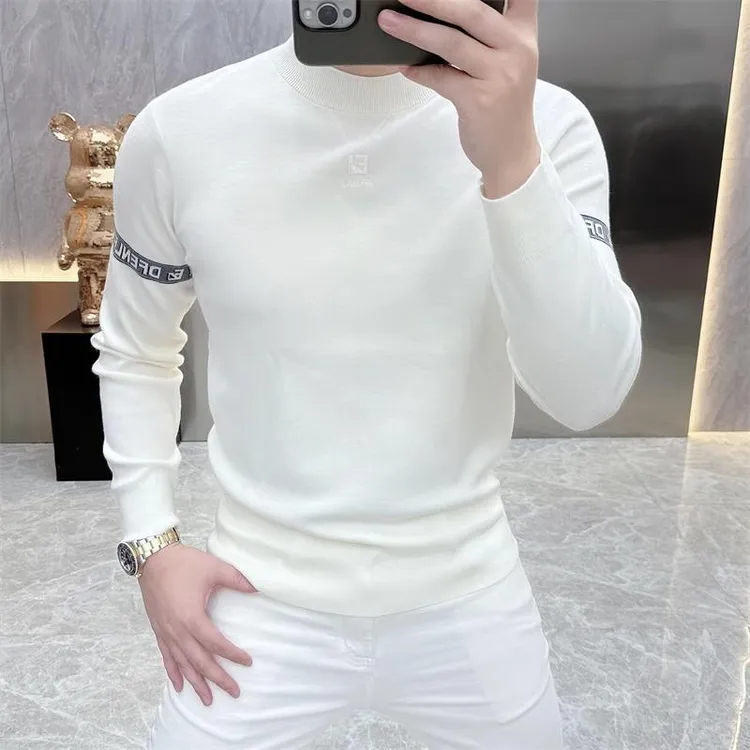 男士毛衣2025秋冬新款欧版男士轻奢高品质潮流针织衫套头圆领5038