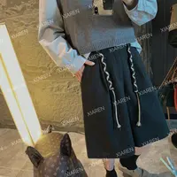 XIAREN【编绳腰带五分休闲裤】秋季新款时尚洋气百搭女装出游服装女
