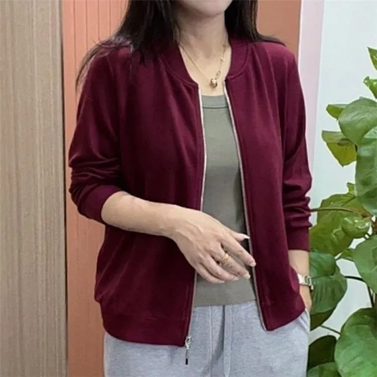 时尚妈妈秋装新款棒球服短外套女洋气休闲百搭夹克小个子外搭上衣