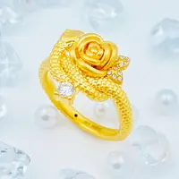 足金999 玫瑰蛇戒指 1.85 18圈口