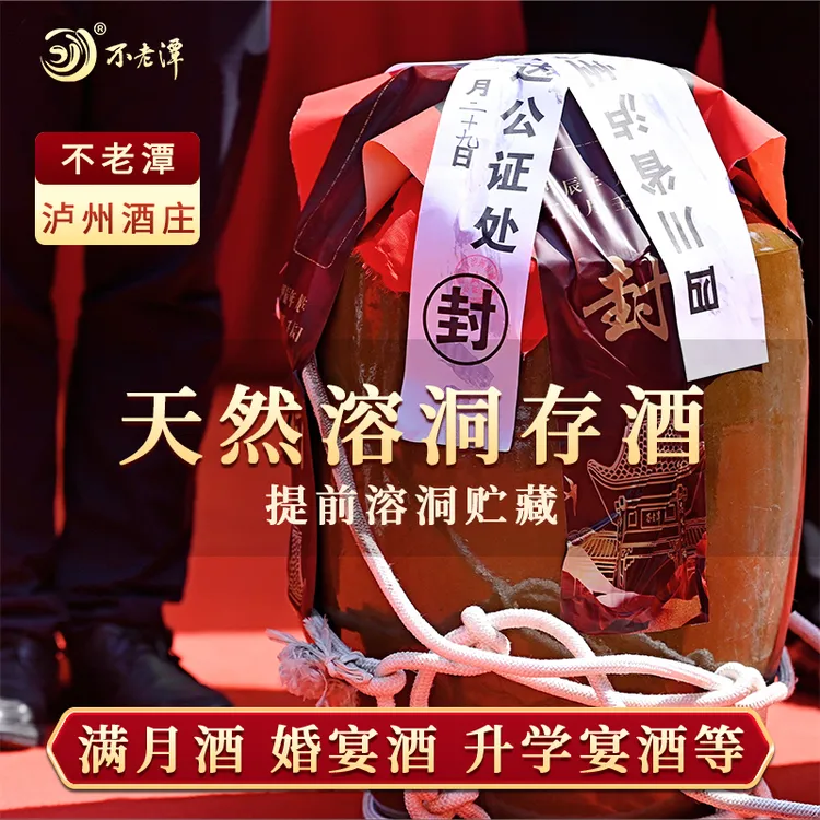 不老潭白酒纯粮食酒高粱酒 山庄溶洞封坛宴酒席结婚酒50斤起52度