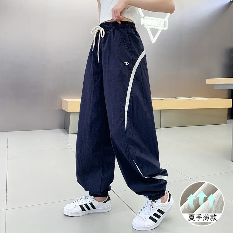 女童裤子夏季薄款中大童冰丝休闲长裤2025新款儿童夏装速干防蚊裤