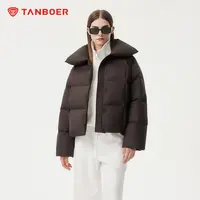 坦博尔24新款女短款羽绒服翻领通勤百搭TBF530322Z【C】