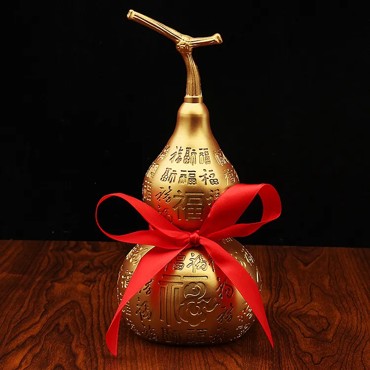 【师傅推荐】黄铜百福葫芦招财纳福客厅办公室桌面工艺品摆件