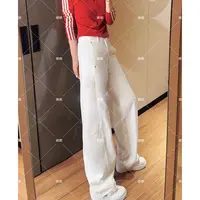 哝NONG-【设计白牛】2025早秋新款缝线设计白色弯刀裤裤子01692818