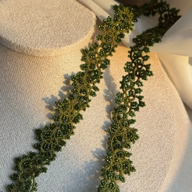 绿滴梭编项链手链手工diy礼物材料包