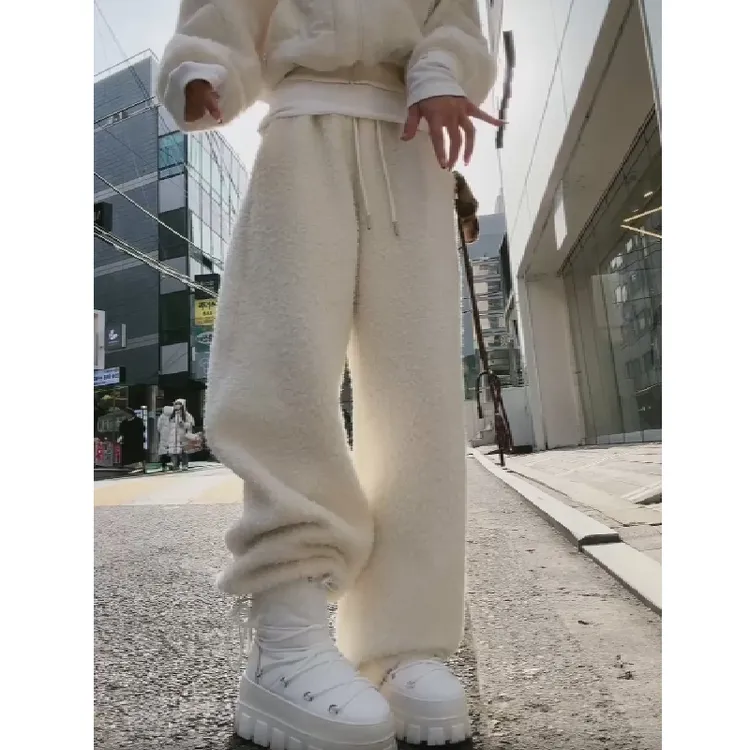 【东大门糯叽叽裤】2024年秋冬新款气质显瘦慵懒风抽绳百搭休闲裤