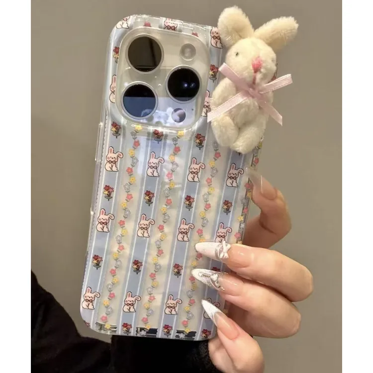 碎花兔子iPhone17适用苹果15Pro手机壳13/11女12/16/14p套17PRO