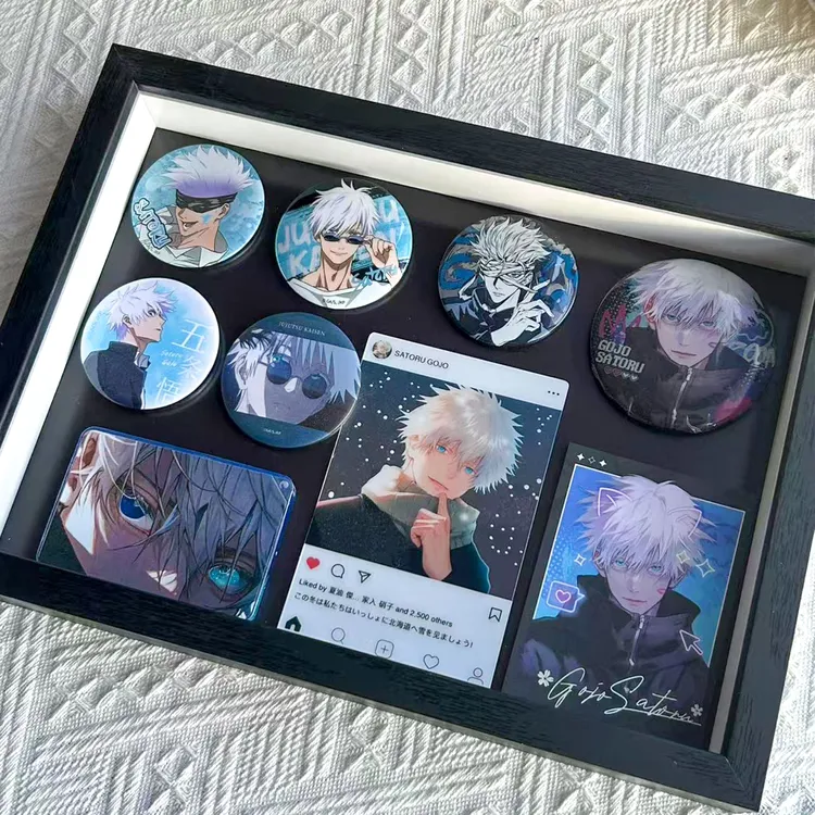 金属徽章磁吸相框中空画框纪念章展示板框收纳盒摆台勋章吧唧防尘