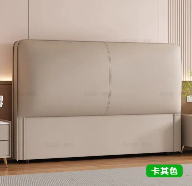轻奢软包靠背实木猫爪皮省空间超薄卧室靠背板简约主卧落地皮艺