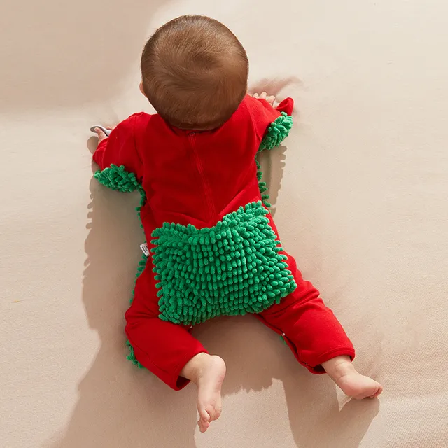 婴儿男女宝宝连体衣拖地爬爬服防脏棉爬行服外出睡衣搞怪秋冬款