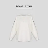 溶溶【星钻篇章】RONGRONG 定制带钻拉链立体打褶撞色卫衣C-S210711