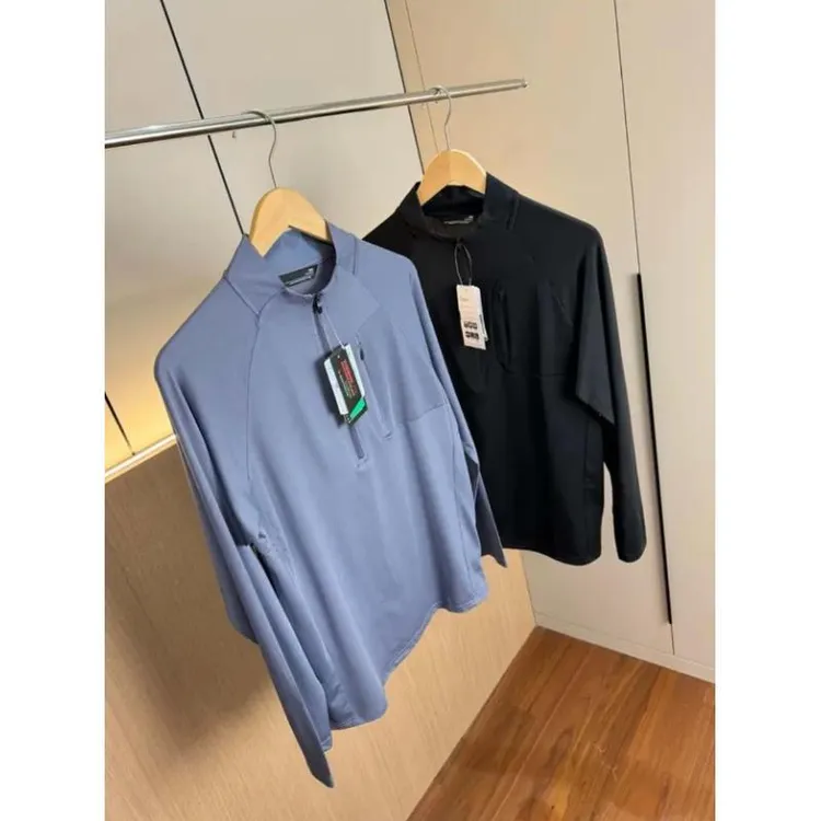 都市机能风立体剪裁男装户外半拉链休闲速干薄款长袖T恤衫 2407