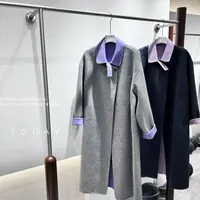 【Q-xyy服饰】冬季中长款单扣翻领气质大衣 2501202010