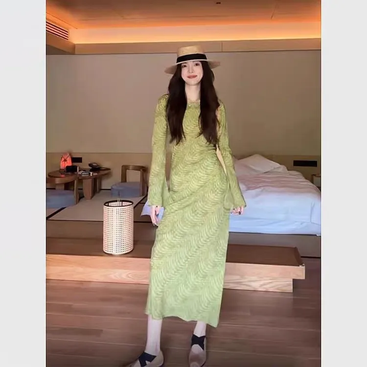 新款花色女人味碎花气质中长款连衣裙YF25161