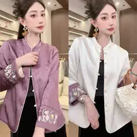 【烟汀唱晚】秋季双面可穿国风新中式上衣外套女刺绣时尚秋季显瘦