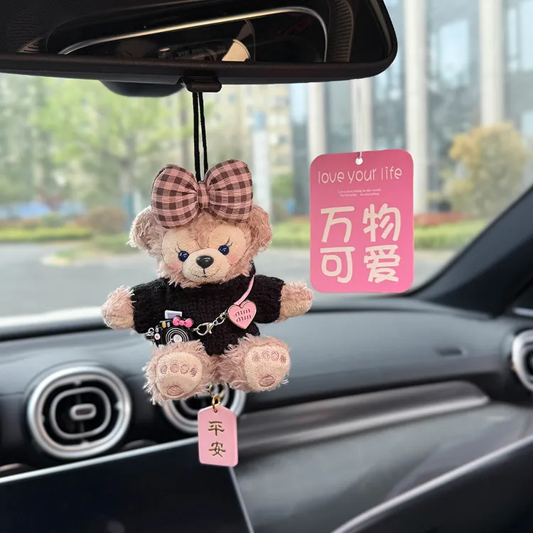可爱小熊汽车挂件汽车后视镜平安吊坠挂饰车内2025新款香薰高级感