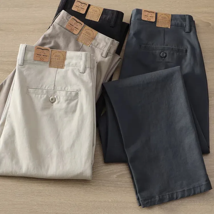 秋冬新款男士微弹休闲裤直筒时尚秋季宽松百搭简约微锥长裤