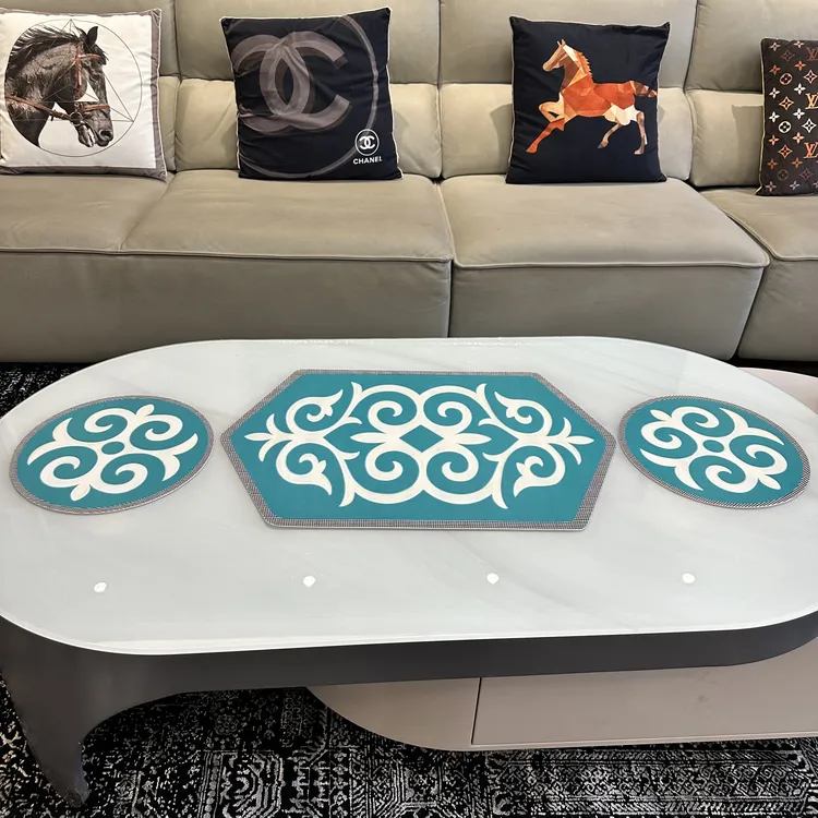 餐垫盘垫耐高温民族风沥水垫哈萨克风格皮革垫子民族风ASTAW垫