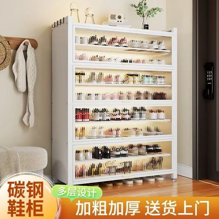 窦仕妮钢制鞋柜家用防尘入户门口玄关柜阳台落地上翻门多层鞋柜
