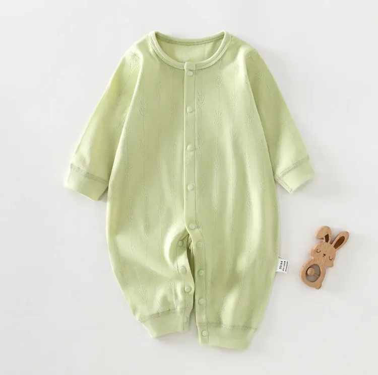 细腻亲肤~真的好穿初秋纯棉婴儿薄款连体衣服新生儿宝宝早秋