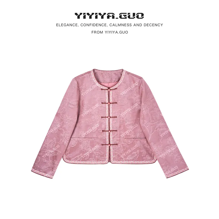 yiyiya.Guo艺艺吖【美人心】新中式提花盘扣开襟长袖外套080252SS52